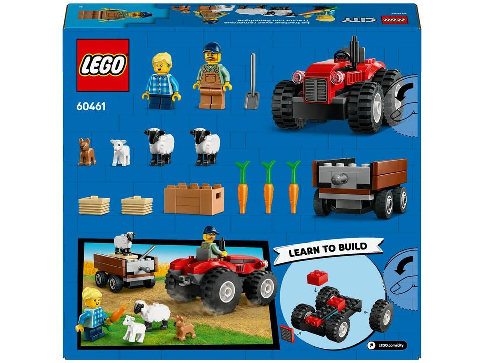 LEGO Trator de Fazenda Vermelho com Trailer e - 9
