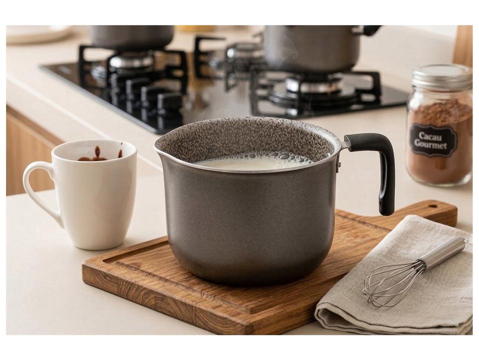 Leiteira Multiflon de Alumínio 7 Camadas Antiaderente 2,4L 16cm Petra+ - 2