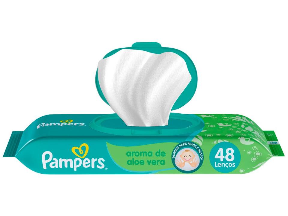 Lenço Umedecido Pampers Aloe Vera 12 Pacotes com 48 Unidades Cada - 2