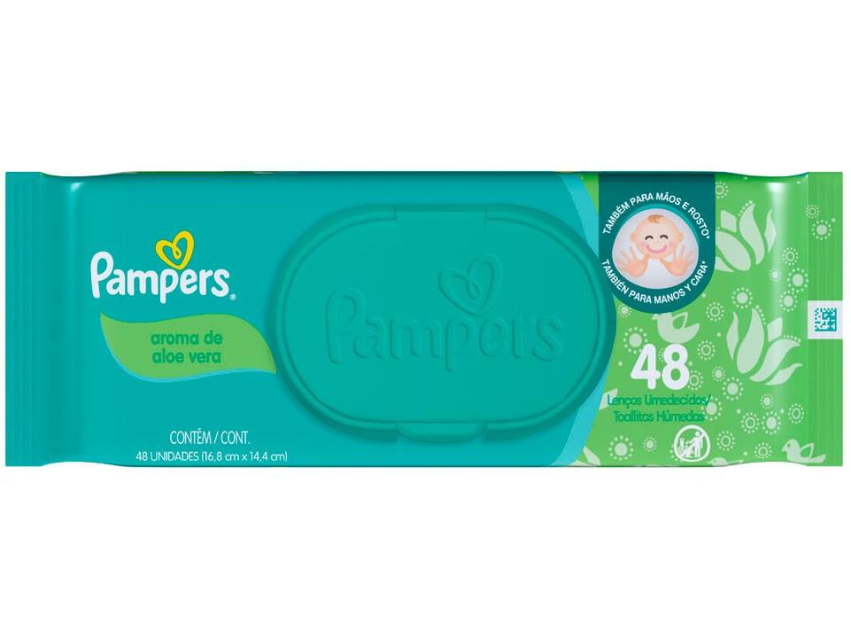 Lenço Umedecido Pampers Aloe Vera 12 Pacotes com 48 Unidades Cada - 1