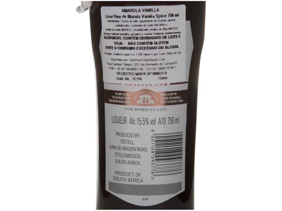 Licor Cream Amarula Baunilha e Gengibre - Vanilla Spice 750ml - 5
