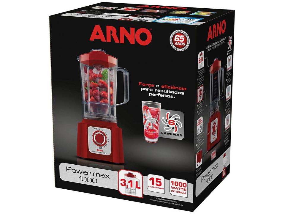 Liquidificador Arno Power Max 1000 15 Velocidades 1000W Vermelho LN54 - 7