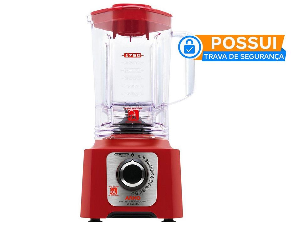 Liquidificador Arno Power Max 1400 LN56 Vermelho 15 Velocidades 1400W - 1