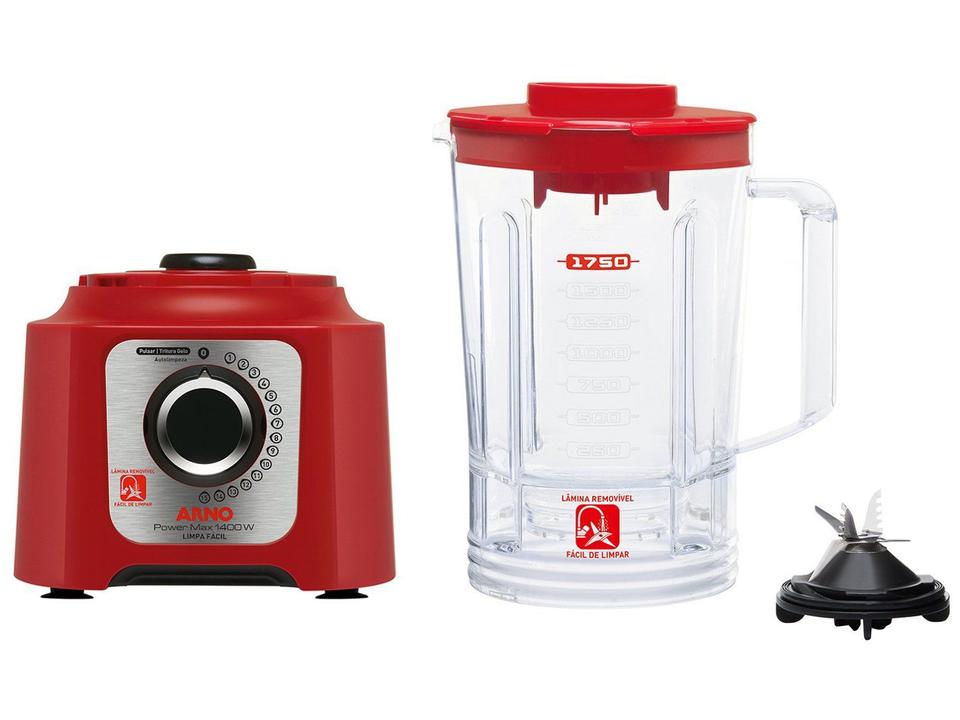 Liquidificador Arno Power Max 1400 LN56 Vermelho 15 Velocidades 1400W - 9