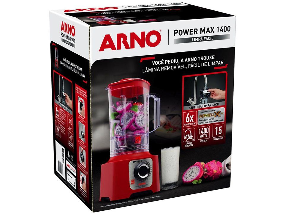 Liquidificador Arno Power Max 1400 LN56 Vermelho 15 Velocidades 1400W - 12