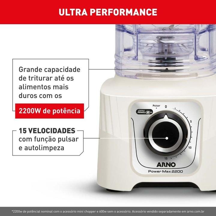 Liquidificador Arno Power Max 2200 Marfim LN64 - 2