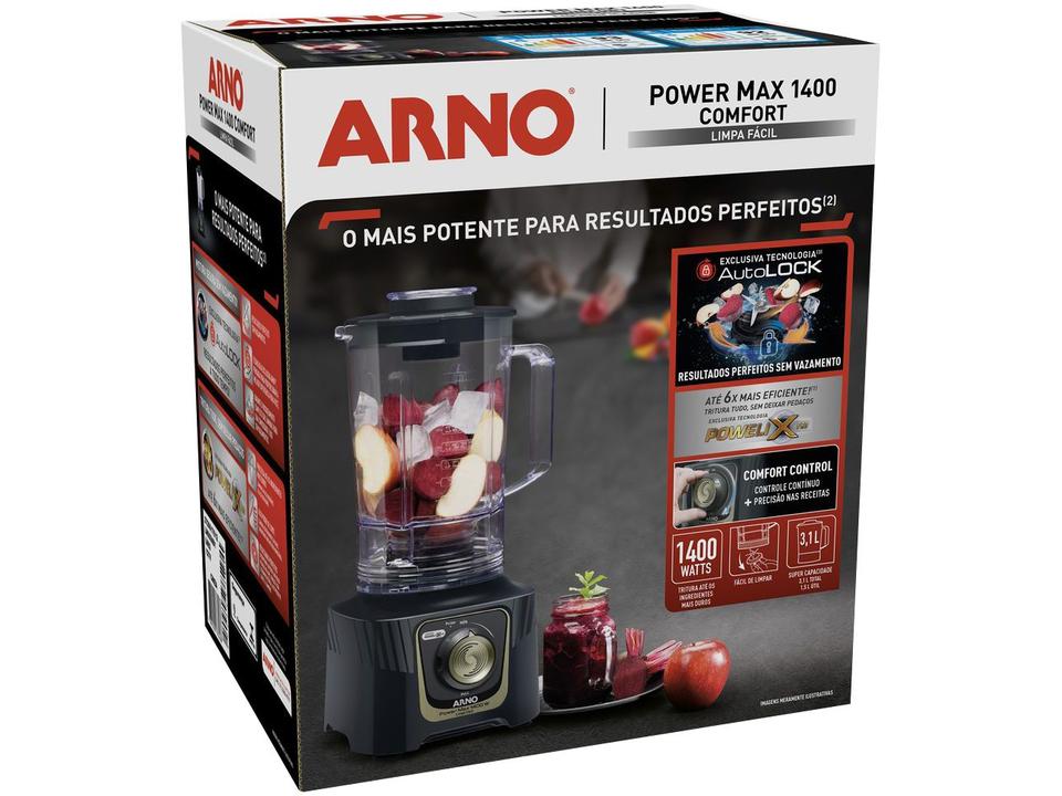 Liquidificador Arno Power Max Autolock LN78 15 Velocidades 1400W Preto e Cinza - 110 V - 5