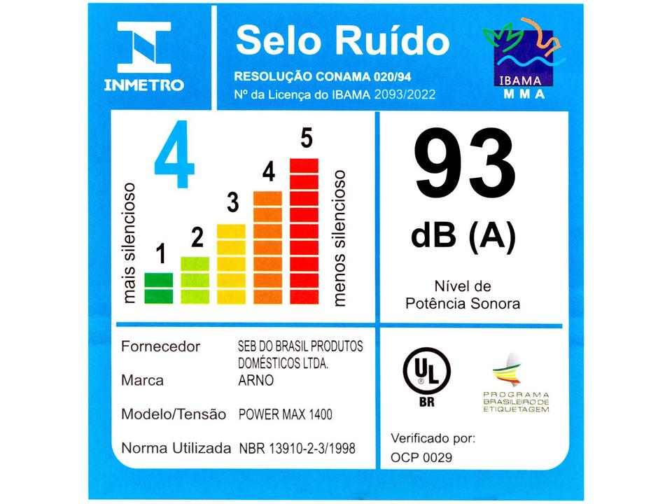 Liquidificador Arno Power Max Autolock LN82 15 Velocidades 1400W Preto e Cinza - 13