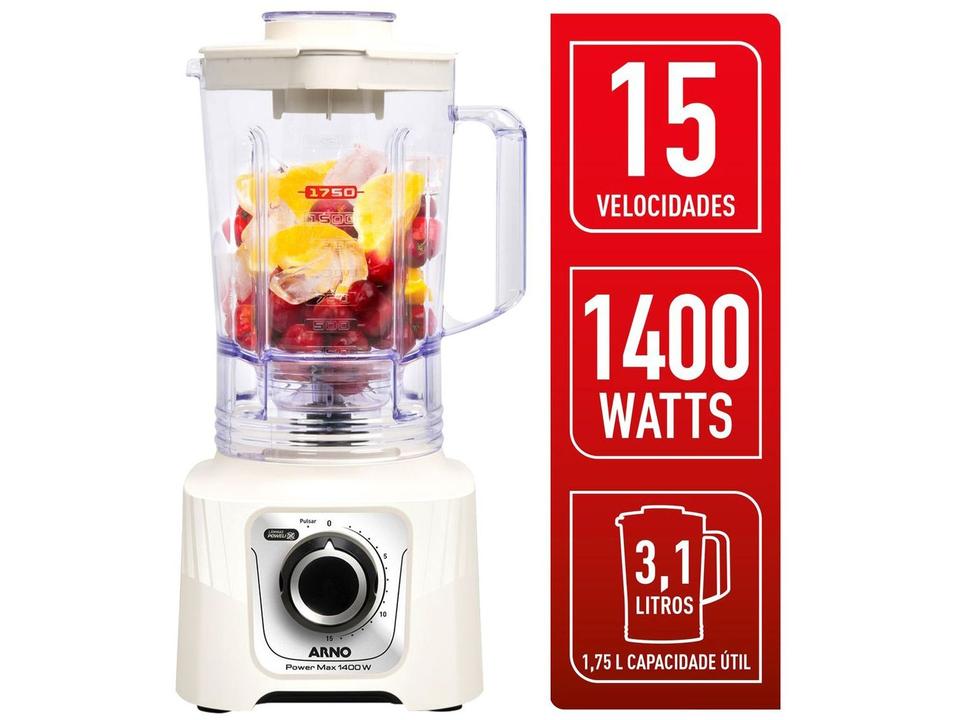 Liquidificador Arno Power Max LN64 15 Velocidades 1400W Marfim - 1