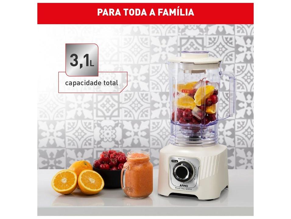 Liquidificador Arno Power Max LN64 15 Velocidades 1400W Marfim - 2