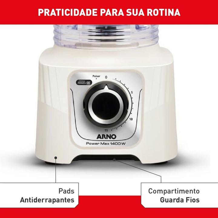 Liquidificador Arno Power Max LN64 15 Velocidades 1400W Marfim - 5