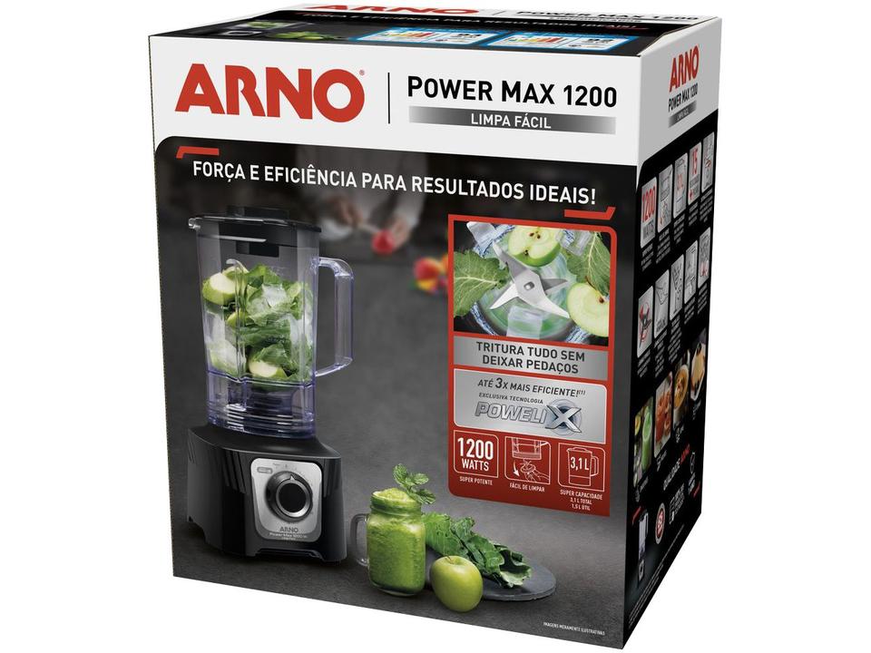 Liquidificador Arno Power Max LN78 15 Velocidades 1200W Preto - 110 V - 6