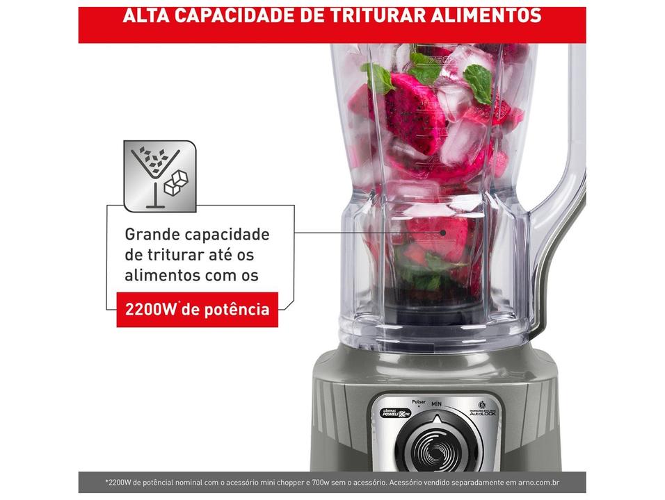 Liquidificador Arno Power Max XXL 2200 Cinza LN87 - 1
