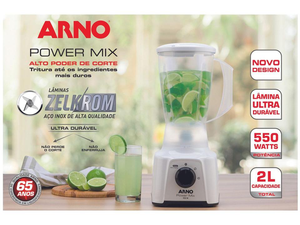 Liquidificador Arno Power Mix Branco 550W - 2L LQ12 - 110 V - 10