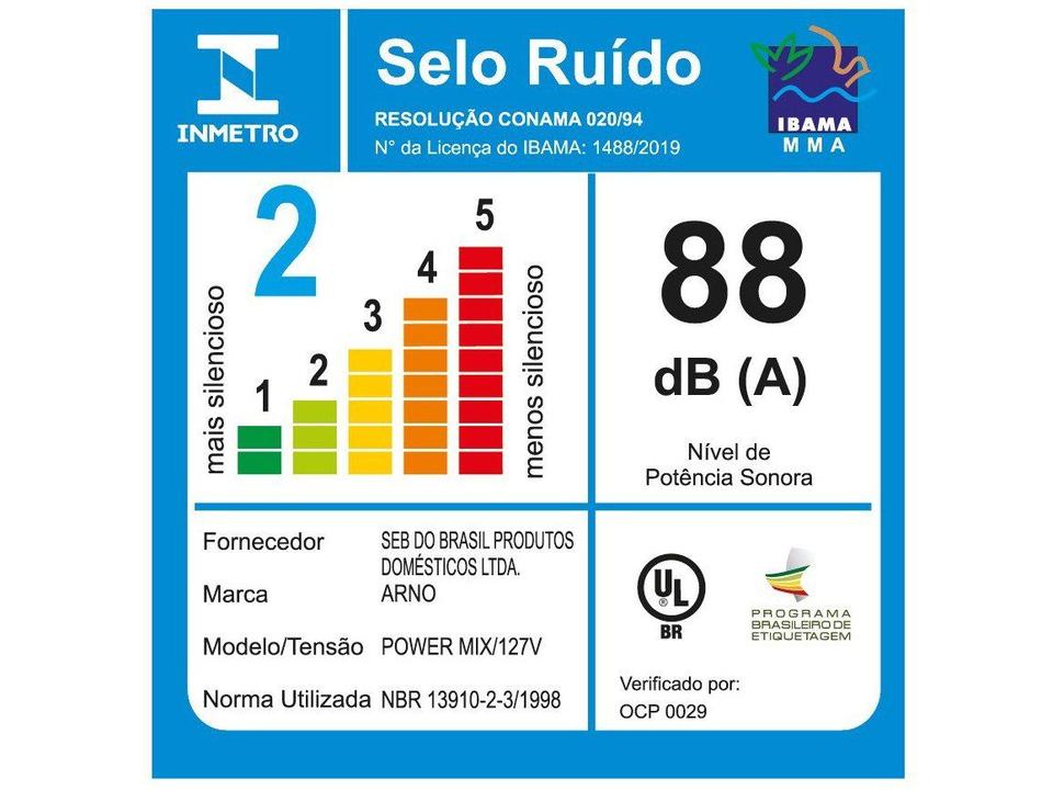 Liquidificador Arno Power Mix Branco 550W 2L LQ12 - 13