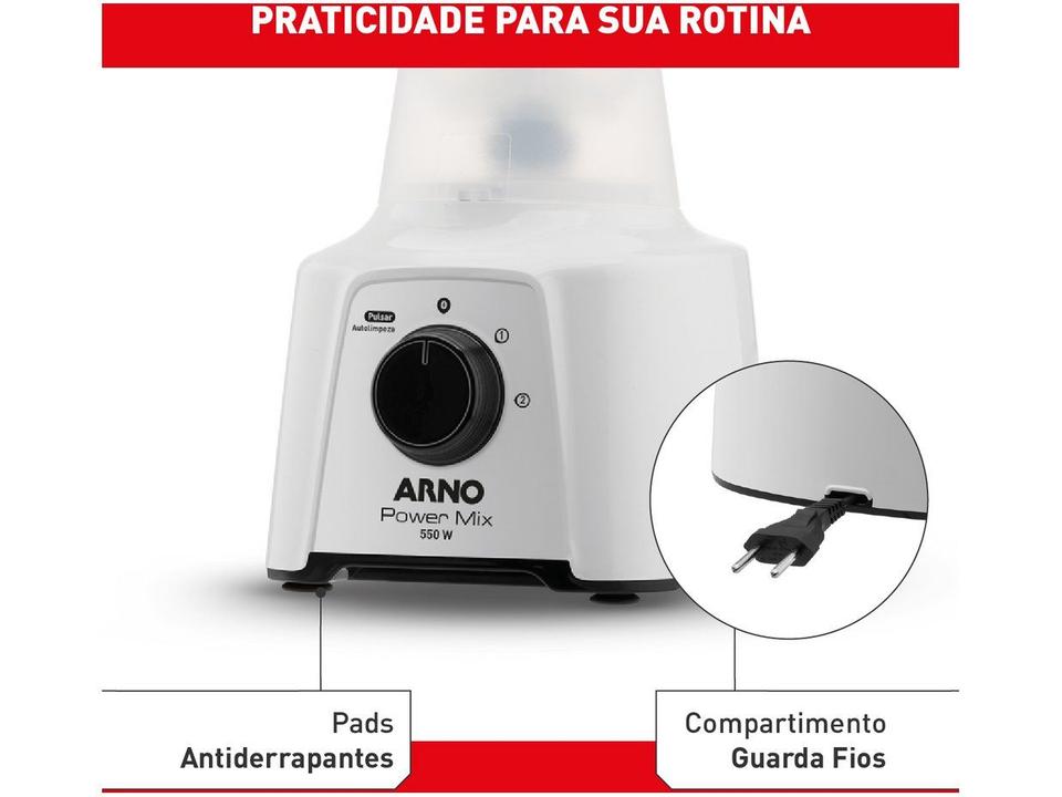 Liquidificador Arno Power Mix Branco 550W 2L LQ12 - 5