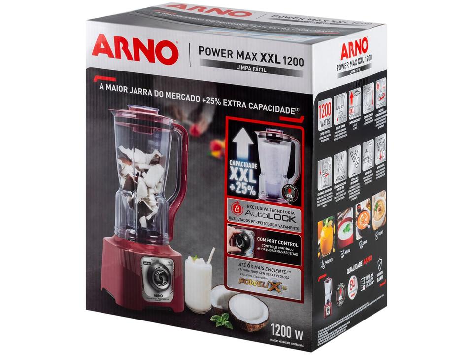 Liquidificador Arno Powermax XXL LN86 1200W Carmim - 18