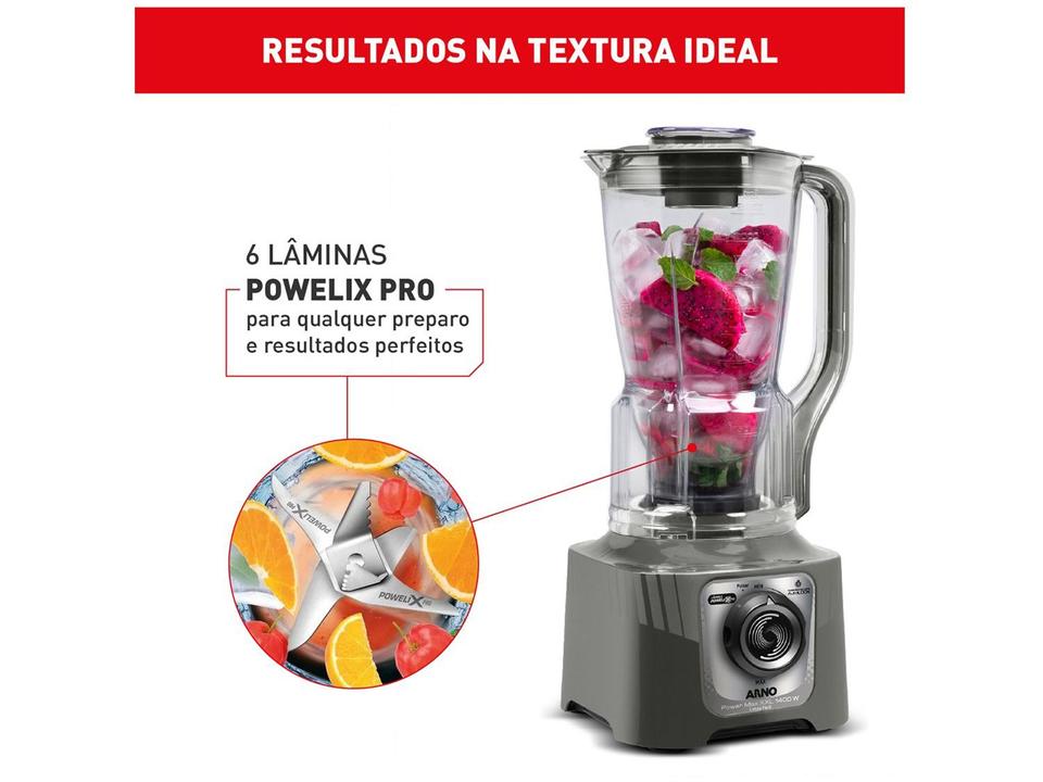 Liquidificador Arno Powermax XXL LN87 1400W Cinza Esverdeado - 4