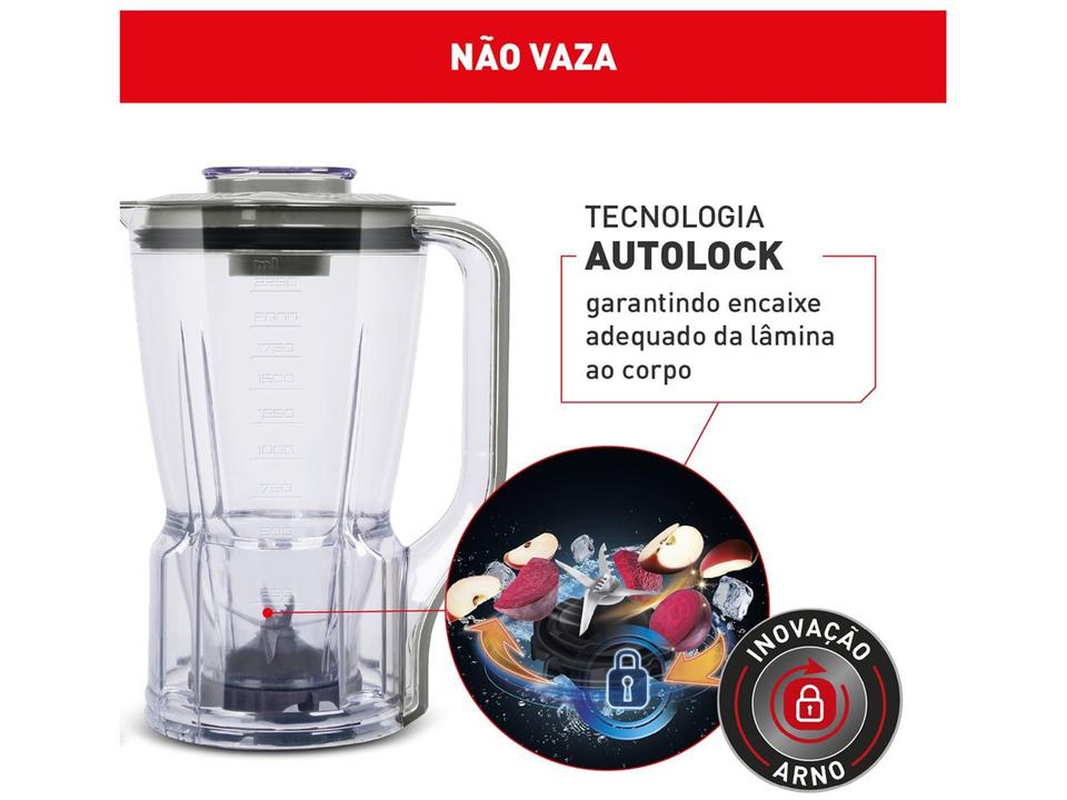 Liquidificador Arno Powermax XXL LN87 1400W Cinza Esverdeado - 6