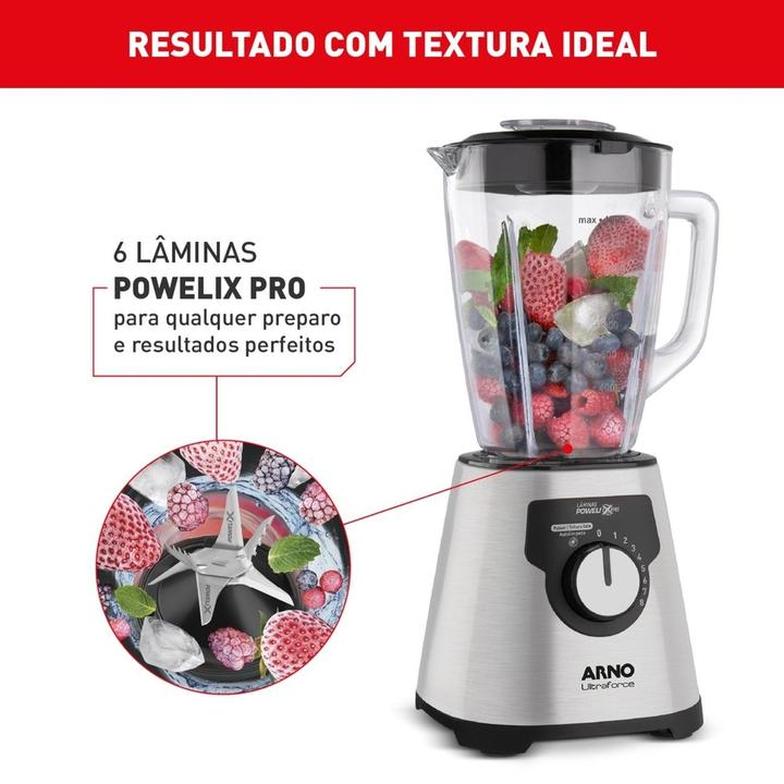 Liquidificador Arno Ultraforce Inox Jarra de Vidro LN92 - 4