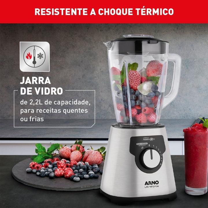 Liquidificador Arno Ultraforce Inox Jarra de Vidro LN92 - 3