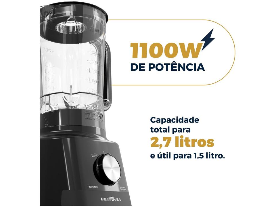 Liquidificador Britânia BLQ1100 1100W 2,7L Preto 33101308 - 3