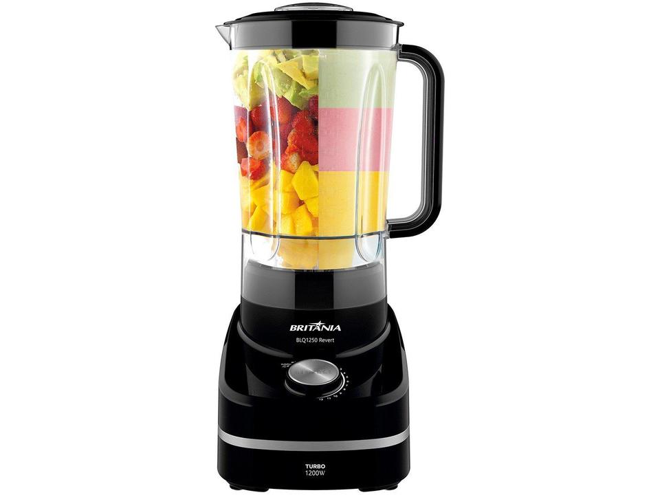 Liquidificador Britânia BLQ1250 Revert Turbo Preto com Filtro 12 Velocidades 1200W - 1
