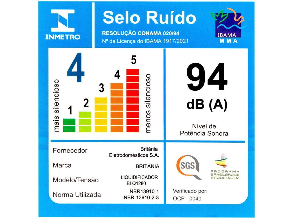 Liquidificador Britânia BLQ1280V com Filtro 4 Velocidades 1150W Vermelho - 14