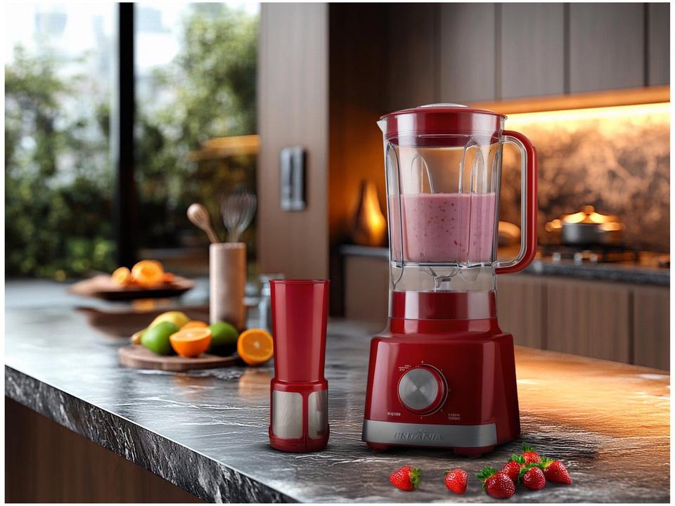 Liquidificador Britânia BLQ1280V com Filtro 4 Velocidades 1150W Vermelho - 1