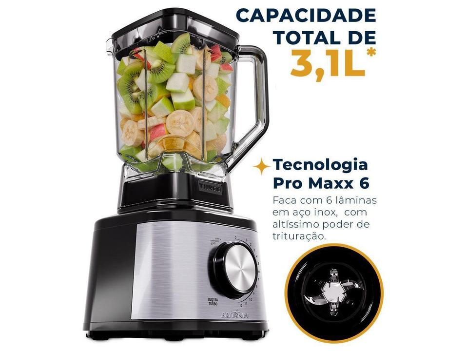 Liquidificador Britânia BLQ15A 1500W Copo de 3,1L Preto e Prata - 2