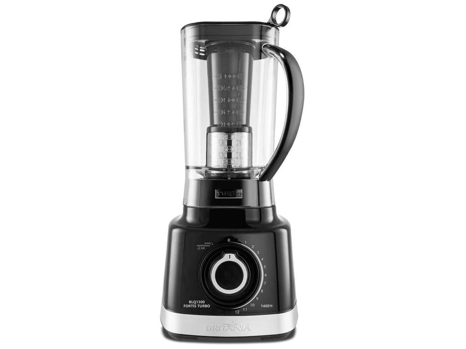 Liquidificador Britânia Fortis Turbo BLQ1300P Preto com Filtro 12 Velocidades + Pulsar 1400W - 3