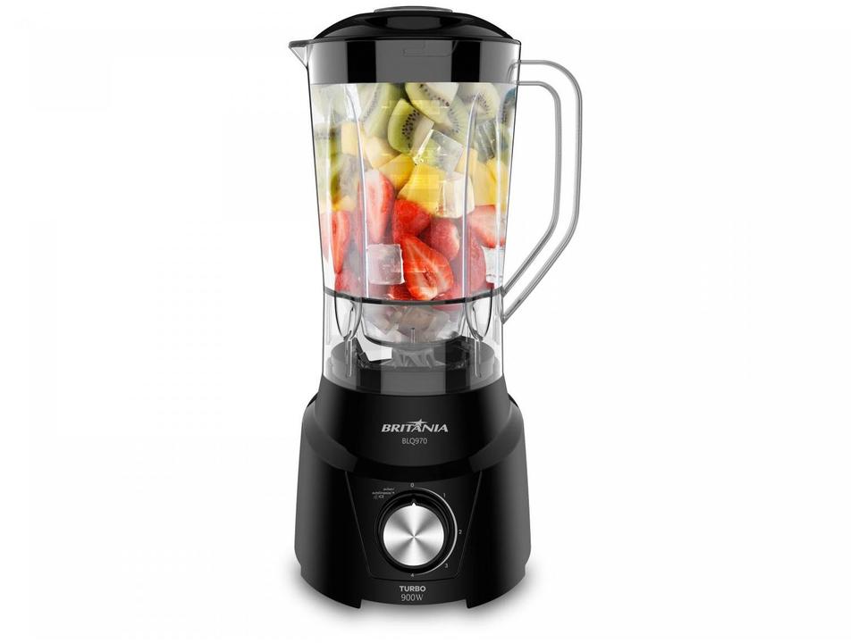 Liquidificador Britânia Turbo BLQ970P Preto 4 Velocidades 900W - 2