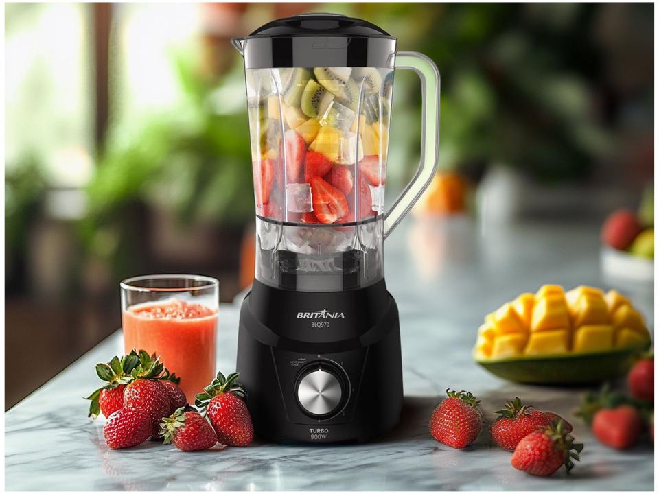 Liquidificador Britânia Turbo BLQ970P Preto 4 Velocidades 900W - 1
