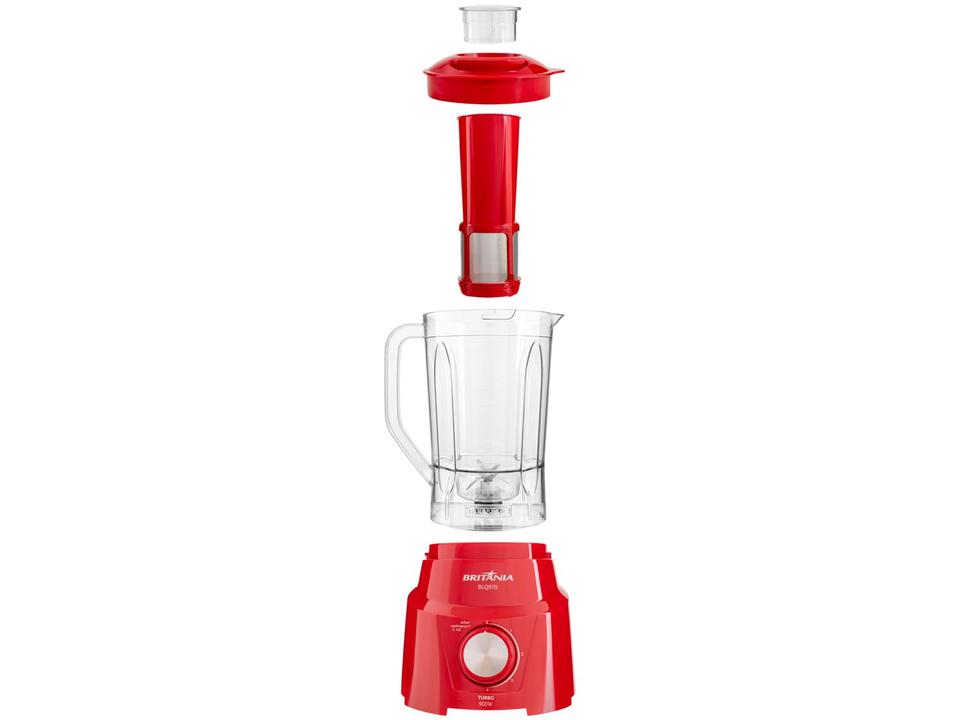 Liquidificador Britânia Turbo BLQ970V Vermelho com Filtro 4 Velocidades 900W - 8