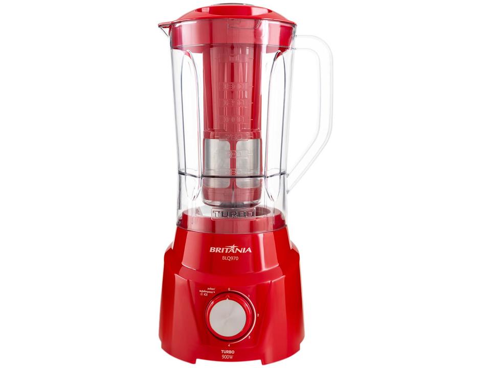 Liquidificador Britânia Turbo BLQ970V Vermelho com Filtro 4 Velocidades 900W - 3