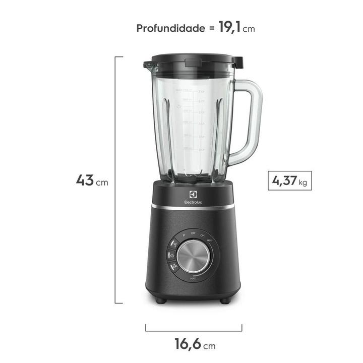 Liquidificador Electrolux 1200W Preto Expert com Tecnologia TruFlow Power System BLP70 - 1