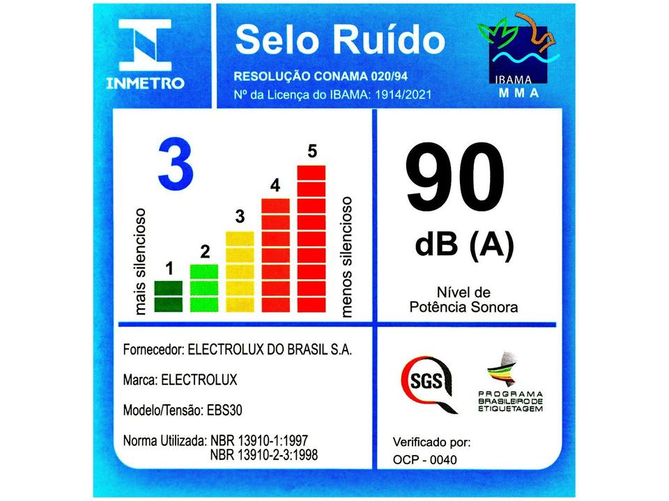Liquidificador Electrolux Experience EBS30 Copo de Vidro 5 Velocidades 700W Preto e Inox - 15