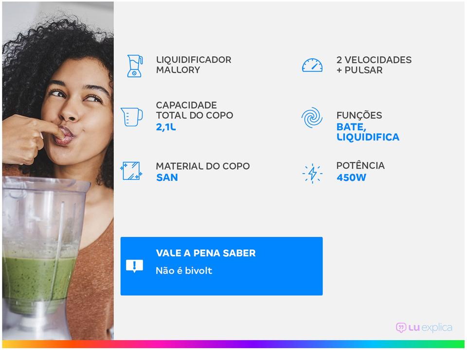 Liquidificador Mallory Flash Black Preto - 1