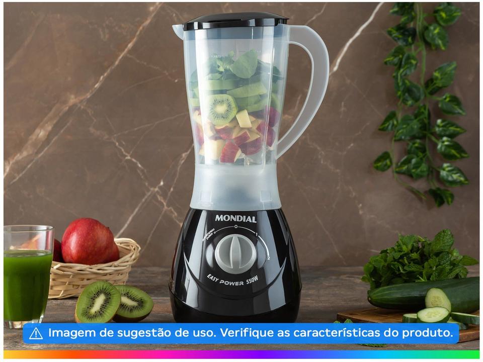 Liquidificador Mondial Easy Power L-550-B Preto 2 Velocidades 550W - 9