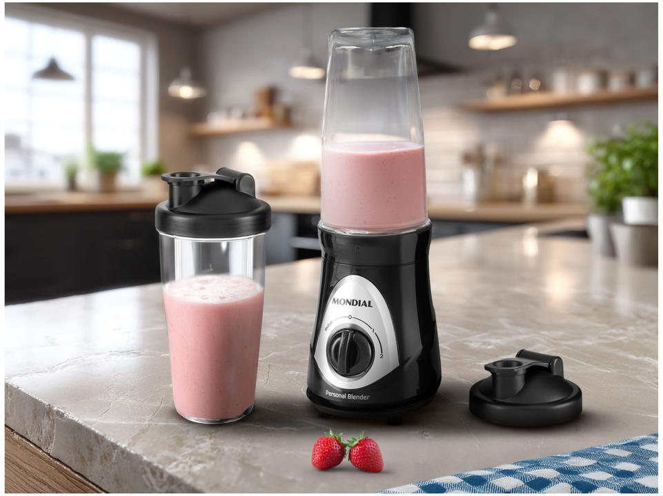 Liquidificador Mondial Personal Blender DG-01 2 Velocidades 300W Preto e Prata - 2