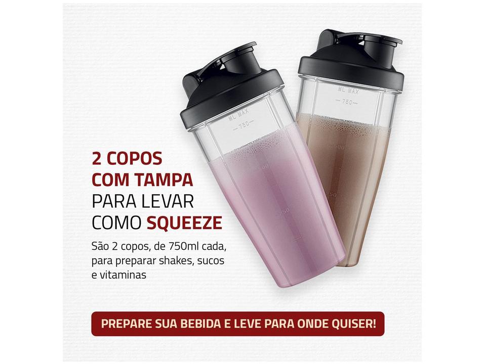 Liquidificador Mondial Personal Blender DG-01 2 Velocidades 300W Preto e Prata - 4