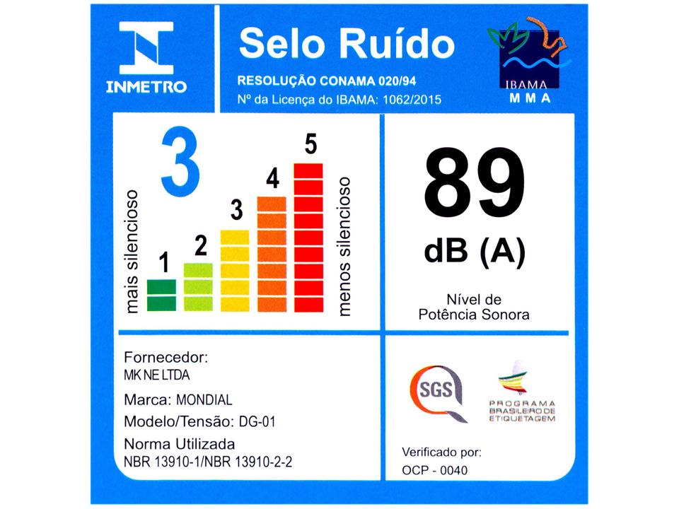 Liquidificador Mondial Personal Blender DG-01 2 Velocidades 300W Preto e Prata - 22