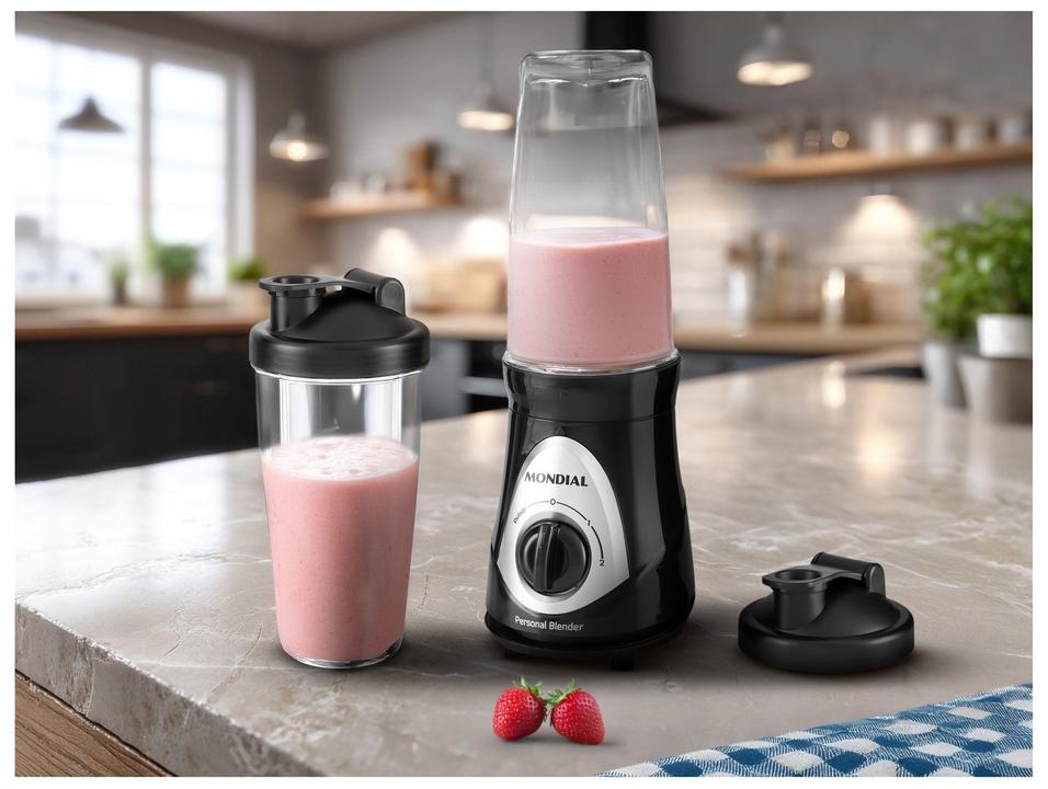 Liquidificador Mondial Personal Blender DG-01 2 Velocidades 500W Preto e Prata - 1