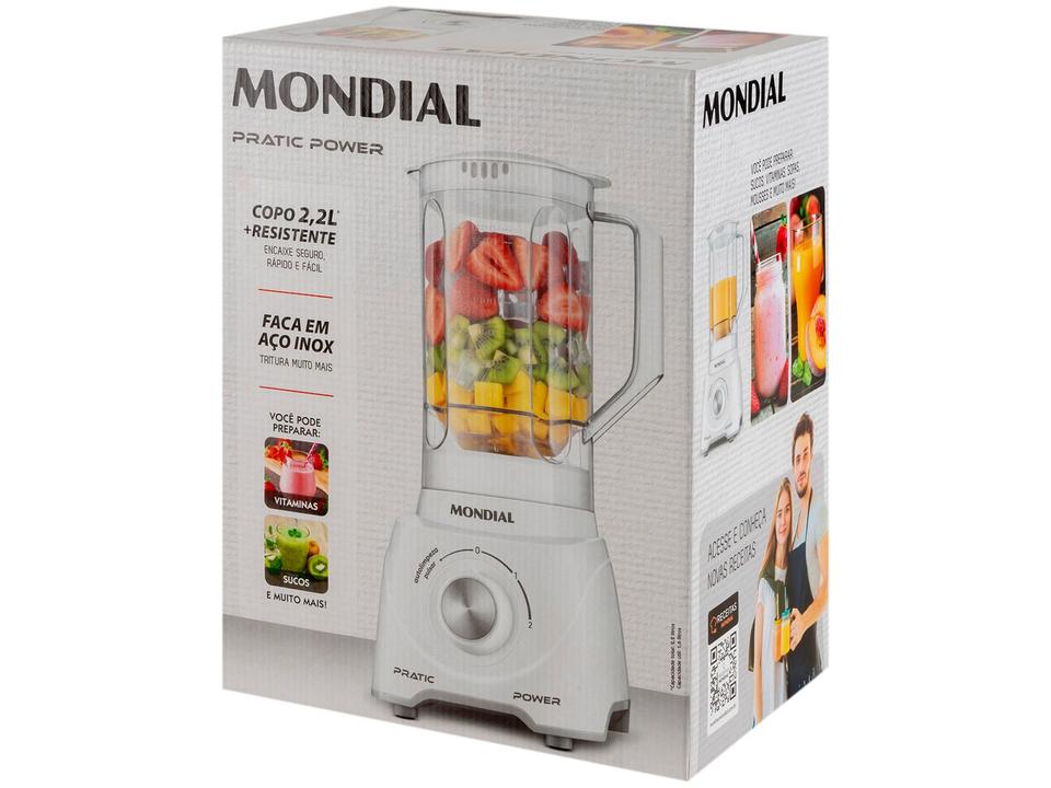 Liquidificador Mondial Pratic Power L-97-W 2 Velocidades + Pulsar 550W Branco - 17
