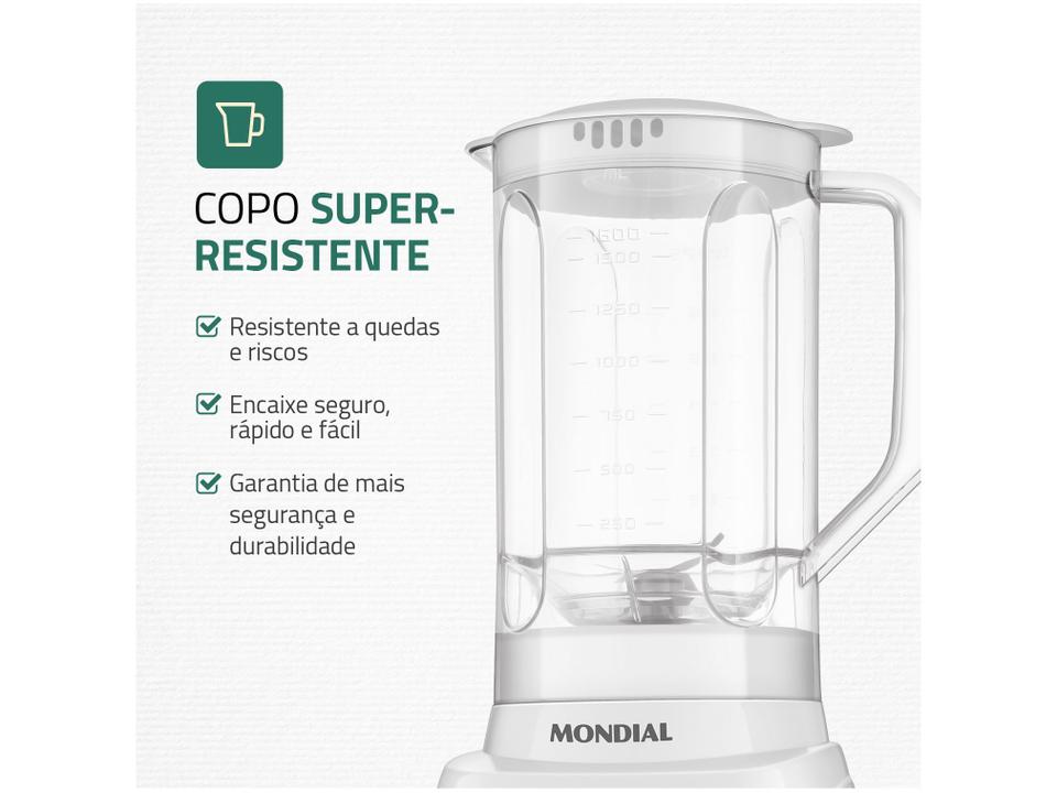 Liquidificador Mondial Pratic Power L-97-W 2 Velocidades + Pulsar 550W Branco - 2