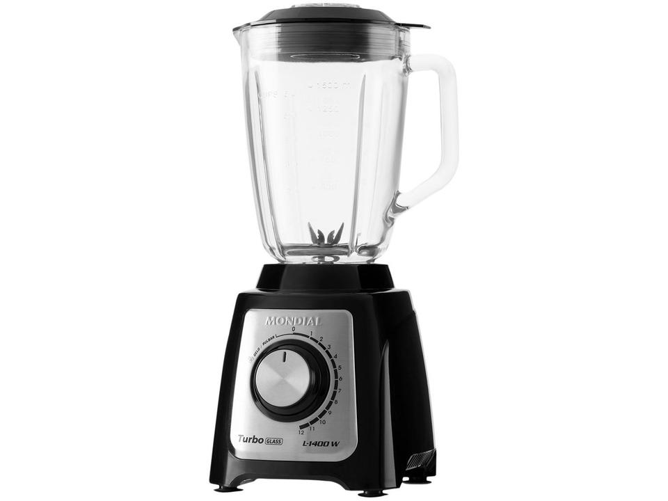 Liquidificador Mondial Turbo Glass L-1400 GI - Copo de Vidro 12 Velocidades 1400W Preto - 10