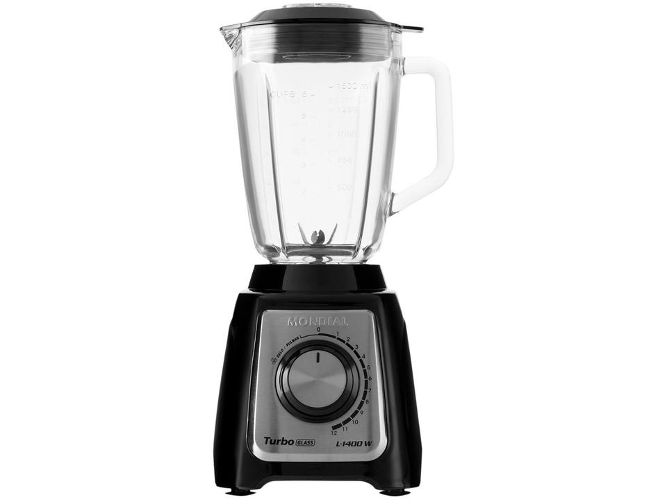 Liquidificador Mondial Turbo Glass L-1400 GI - Copo de Vidro 12 Velocidades 1400W Preto - 9
