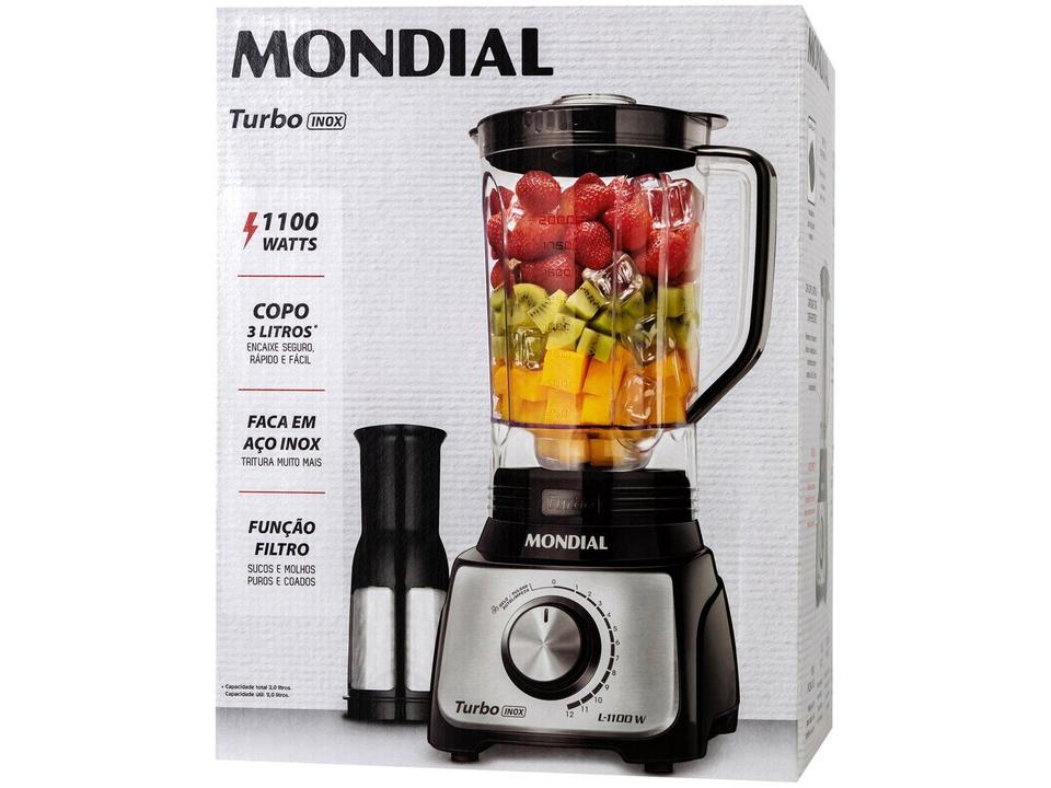 Liquidificador Mondial Turbo Inox L-1100 BI - 14