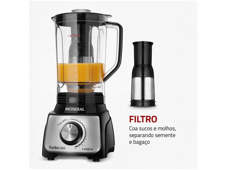 Liquidificador Mondial Turbo Inox L-1100 BI - 4