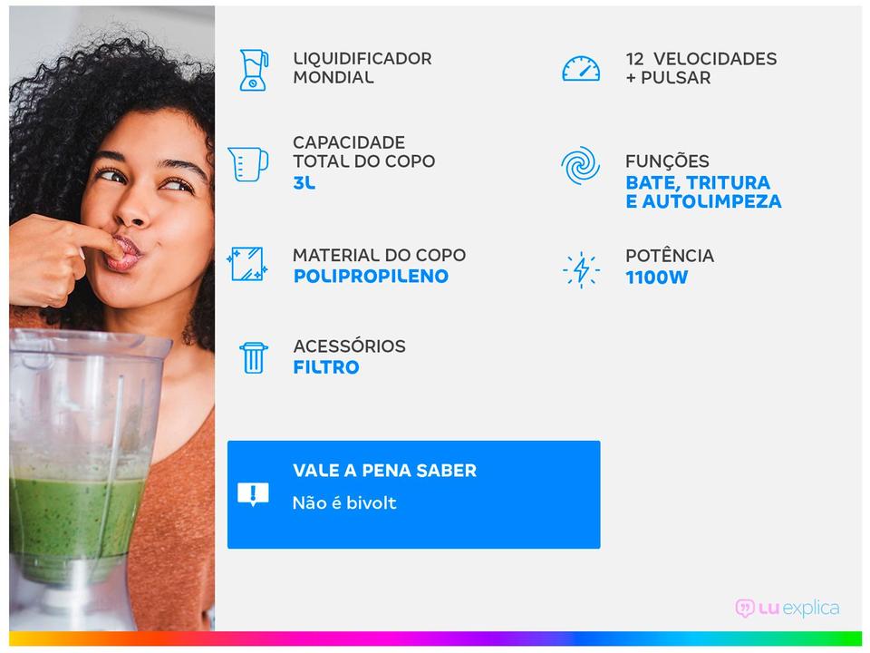 Liquidificador Mondial Turbo Inox L-1100 BI - 1